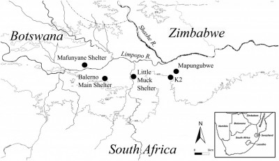 Figure 2. The location of Mafunyane with other prominent sites in the region.